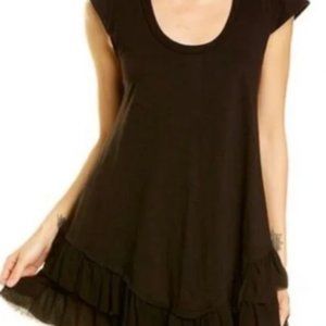 AREA Stars, Short Sleeve Ruffled Baby Doll Dress in Black, Medium, NWT/NEW